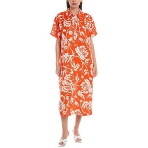 Mara Hoffman Abbi Shirt Dress Hemp Orange And White Size 3xl